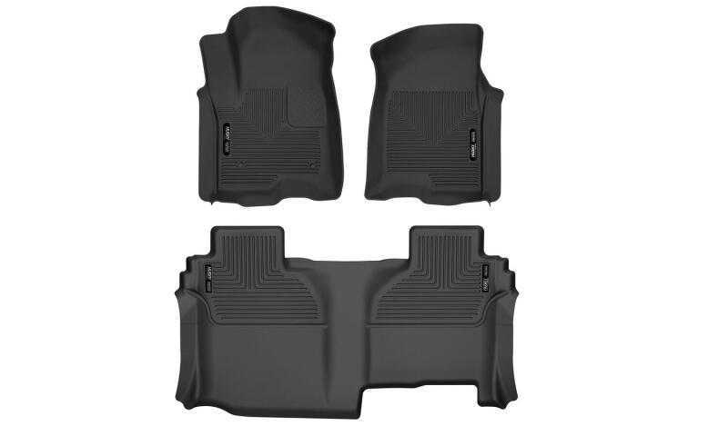 Chevrolet Silverado 1500 Floor Mats - Front + Rear - Husky Liners - X-act Contour - Black - `19-`24 Chevrolet Silverado 1500 Floor Mats - Front + Rear - Husky Liners - X-act Contour - Black - `19-`24